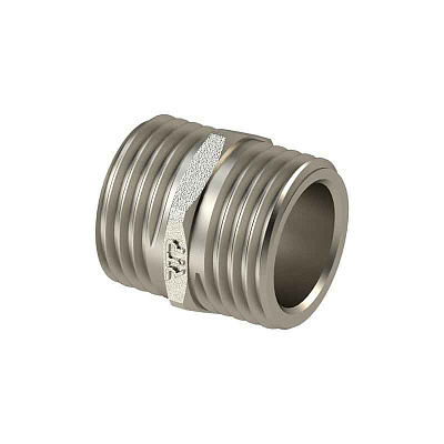 Ниппель латунь наружн. резьба 1/2дюйм никель (инд. упак.) RTP 34908 