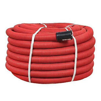 Труба гофрированная двустенная ПНД гибкая d50мм с протяжкой SN13 красн. (уп.50м) PROxima EKF tg2st-50-50m 