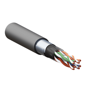 Кабель витая пара TERACOM Cat.5E F/UTP 4 пары solid внешний цвет черный упак. 305м | TRC-5EFTP-04PE-BK-OUT3 | EKF