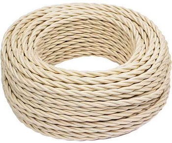 Провод ретро 3x2.5 матов. зол./песочн. (уп.20м) Bironi B1-435-719-20