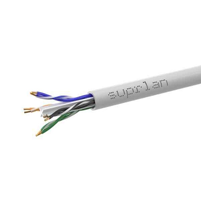 витая пара U/UTP кат.6 4x2x23AWG solid CU PVC Six сер. (м) SUPRLAN 01-0316-1