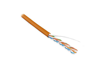 Кабель витая пара U/UTP кат.5E 4x2x24AWG solid LSZH нг(A)-HF UUTP4-C5E-S24-IN-LSZH-OR-305 оранж. (уп.305м) Hyperline 46858
