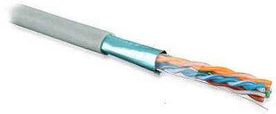 витая пара F/UTP кат.5E 4x2x24AWG solid LSZH FUTP4-C5E-S24-IN-LSZH-GY-305 сер. (уп.305м) Hyperline 45788