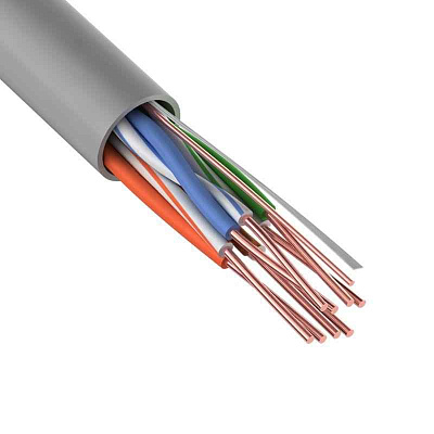 витая пара U/UTP 4x2x24AWG кат.5E solid CU PVC сер. (м) Rexant 01-0043