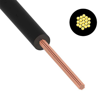 Провод Кабель H05V-K 1x1 черный м одножильный