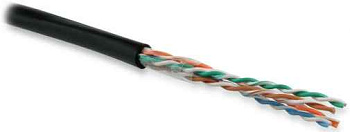 Кабель витая пара U/UTP кат.5E 4x2x24AWG solid PE Outdoor UUTP4-C5E-S24-OUT-PE-BK-500 черн. (м) Hyperline 49118