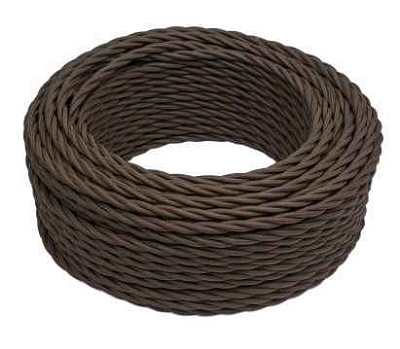 Провод ретро 3x2.5 матов. корич. (уп.150м) Bironi B1-435-72-150
