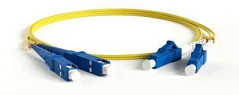 Патч-корд FC-D2-9-LC/UR-SC/UR-H-2M-LSZH-YL волоконно-оптический (шнур) SM 9/125 (OS2) LC/UPC-SC/UPC duplex LSZH 2м Hyperline 28388 