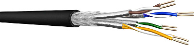 витая пара SF/UTP, CAT 5e, PE, 4PR, 24AWG, OUTDOOR, SOLID, черный, 305м, REXANT