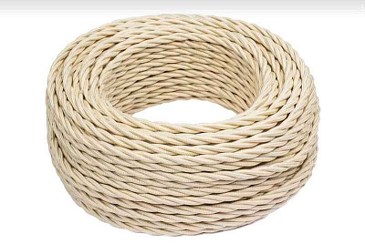 Провод ретро 3x1.5 матов. зол./песочн. (уп.20м) Bironi B1-434-719-20