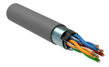 Кабель связи витая пара F/UTP, кат.5E 4x2x24AWG solid, LSZH, 305м, серый | LC1-C5E04-321 | ITK