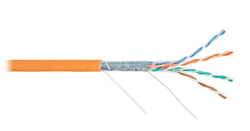 Кабель витая пара F/UTP, CAT 6, ZH нг(A)-HF, 4PR, 23AWG, INDOOR, SOLID, оранжевый, 305 м, REXANT
