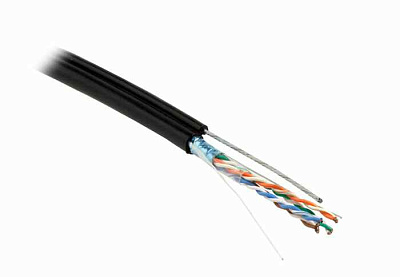 витая пара F/UTP кат.5E 4x2x24AWG solid PE Outdoor FUTP4-C5E-S24-OUT-PE-BK-500 черн. (м) Hyperline 49110