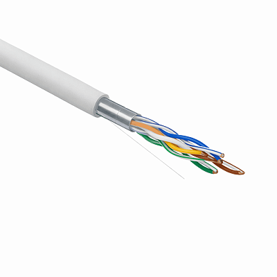 Кабель витая пара F/UTP кат.5e 4х2х0.52 24AWG solid PVC INDOOR сер. (305м) PRO Rexant 02-0025