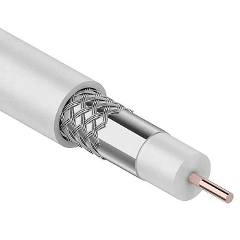 коаксиальный LIGHT RG-6U, 75 Ом, CCS/Al/Al, 32%, бухта 100 м, белый | 01-2251 | PROconnect