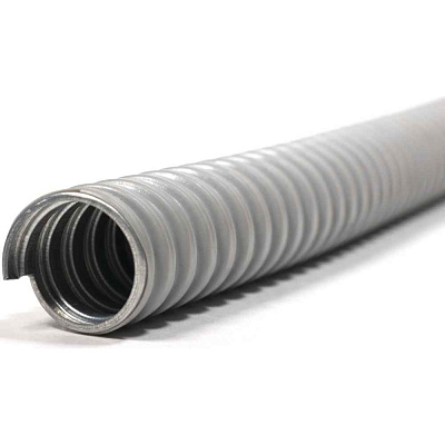 Металлорукав в ПВХ изоляции МРПИ нг  16  (50 м/уп.) серый ГОФРОМАТИК 