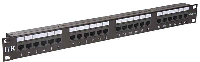 Патч-панель 1U кат.5E UTP 24 порта Dual IDC ITK PP24-1UC5EU-D05 