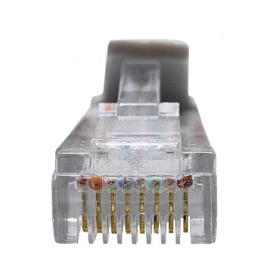 Патч-корд U/UTP кат.5E 4х2х26AWG (7х0.16мм) Cu LSZH сер. 2м SUPRLAN 10-0143 