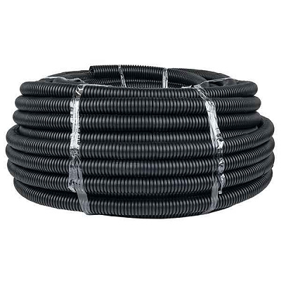 Труба гофрированная ПНД гибкая тяжелая d32мм с протяжкой черн. (уп.50м) PROxima EKF tpnd-32-t 