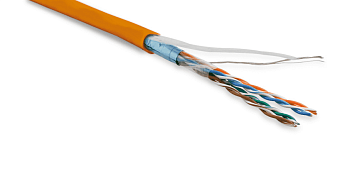 Кабель витая пара F/UTP, CAT 5e, ZH нг(A)-HF, 4PR, 24AWG, INDOOR, SOLID, оранжевый, 305м, REXANT