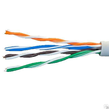 Кабель витая пара U/UTP кат.5E 4x2x24AWG solid CCA PVC сер. (м) Net.on 01-0302