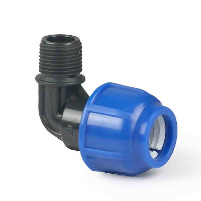 Отвод компрессионный наружн. резьба PN16 d25х3/4дюйм для ПЭ труб RTP 14697 