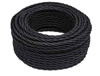 Провод ретро 3x2.5 матов. черн. (уп.20м) Bironi B1-435-73-20