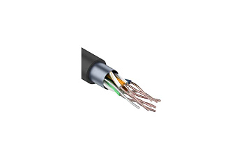 Кабель витая пара F/UTP 4x2x24AWG кат.5E solid CU PE Outdoor черн. (м) Rexant 01-0146