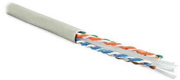 Кабель витая пара U/UTP кат.6 4x2x23AWG solid LSZH нг(A)-HF UUTP4-C6-S23-IN-LSZH-GY-305 сер. (уп.305м) Hyperline 42048
