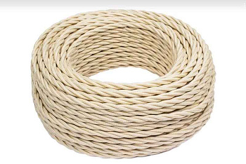 Провод ретро 3x1.5 матов. зол./песочн. (уп.20м) Bironi B1-434-719-20