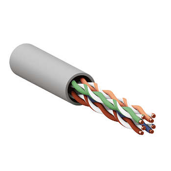 Кабель Кабель витая пара U/UTP кат.5E 4 пары solid PVC сер. TERACOM EKF TRC-5EUTP-04PVC-GY-IN3