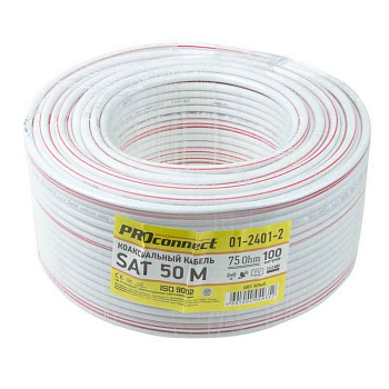 SAT 50M+CCS/Al/Al 64x0.12 75 Ом бухта Б (Red Line) (м) PROCONNECT 01-2401-2