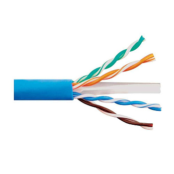 Кабель витая пара U/UTP, CAT 6, PVC, 23AWG, INDOOR, SOLID, синий, 305 м, REXANT