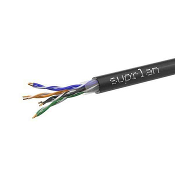 Кабель Кабель витая пара U/UTP кат.5E 4х2х0.51 24AWG solid Cu PE Out. Premium 305м (м) SUPRLAN 01-0311-2