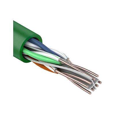 витая пара F/UTP, CAT 6, нг(A)-HFLTx, 4x2x0,575мм, 23AWG, INDOOR, SOLID, зеленый, 305м REXANT