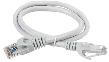 Патч-корд кат.5E UTP 1м сер. ITK PC01-C5EU-1M 