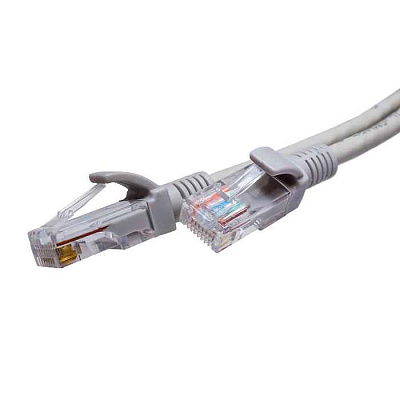 Патч-корд U/UTP кат.5E 4х2х26AWG (7х0.16мм) Cu LSZH сер. 3м SUPRLAN 10-0144 