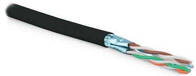 UFTP4-C6-SOLID-OUTDOOR-LSZH-BK-500 витая пара экран. FTP (F/UTP) кат. 6; 4 пары (23 AWG) ож (solid) для внешн. прокладки LSZH (500м) черн. Hyperline 227934