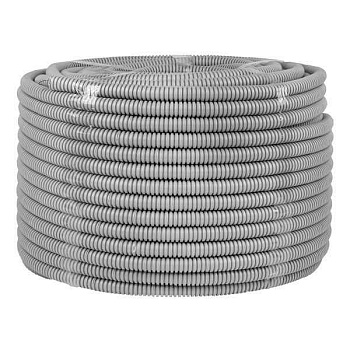 Труба гофрированная ПВХ d16мм с протяжкой сер. (уп.100м) Plast PROxima EKF tg-z-16 