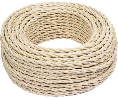 Провод ретро 3x2.5 матов. зол./песочн. (уп.20м) Bironi B1-435-719-20