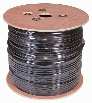 витая пара U/UTP 4x2x24AWG кат.5E solid CU PE Outdoor трос черн. (м) Rexant 01-0046