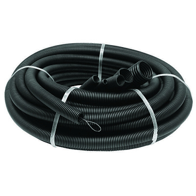 Труба гофрированная ПНД легкая d50мм с протяжкой черн. (уп.15м) Ruvinil 25001 