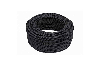 Провод ретро 2x1.5 матов. черн. (уп.50м) Bironi B1-424-73-50