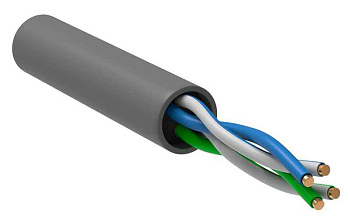 Кабель витая пара U/UTP кат.5E 2x2x24AWG solid CCA PVC сер. (м) GENERICA BC1-C5E02-111-305-G
