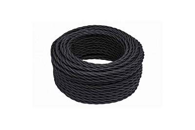 Провод ретро 2x1.5 матов. черн. (уп.50м) Bironi B1-424-73-50