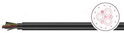 Кабель для подвижных систем REELTEC KSM-S (N)SHTÖU-J 3x240+3G120/3 0,6/1 KV, TROMMELBARE LEITUNG 