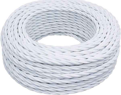 Провод ретро 2x1.5 матов. бел. (уп.150м) Bironi B1-424-71-150