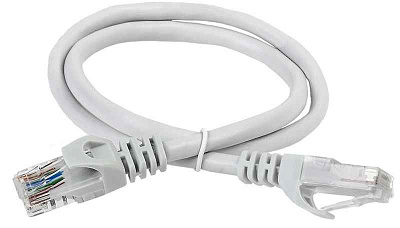 Патч-корд кат.5E UTP 1м сер. ITK PC01-C5EU-1M 