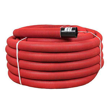 Труба гофрированная двустенная ПНД гибкая d110мм с протяжкой SN8 красн. (уп.50м) PROxima EKF tg2st-110-50m 
