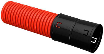 Труба гофрированная двустенная ПНД гибкая d90мм с муфтой красн. (уп.50м) IEK CTG12-090-K04-050-R 